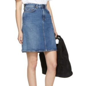 Acne Studios Bla Konst Blue Denim Shadow Miniskirt
